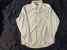 chaps ralph lauren button down shirt mens size 17 - 34/35 striped