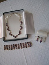 Fabulous Multi-Colored Necklace, Bracelet Pierced Earrings Set