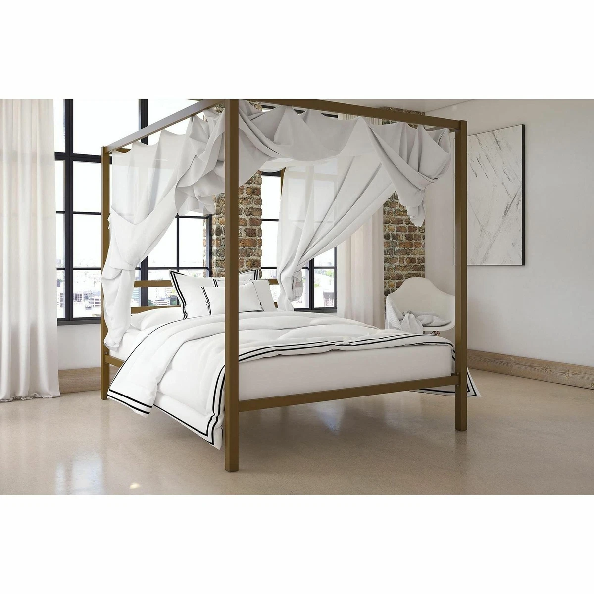Modern Metal Canopy Bed