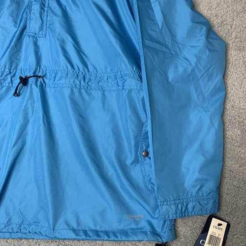 Chaps Ralph Lauren Jacket Mens XL Blue Teal Pullover Windbreaker 1/4 Zipper Snap - Picture 5 of 11