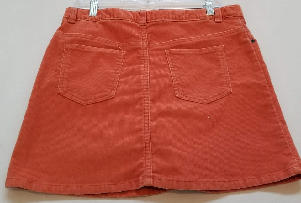 Falda corta Lands' End para niña 14 + bolsillos naranjas pana elástica forro acanalado Foto 2 de 4