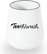 LEETOYI Porcelain Toothbrush Holder for Bathroom Vanity and Countertop, White