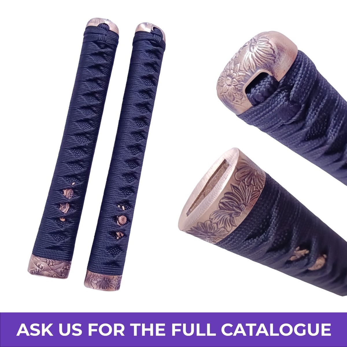 Handle (Tsuka): 5 Sizes for Katana Wakizashi Ninjato Tanto Tachi