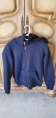 Armani Exchange AX winter black hoodie; angels wings hood, fur