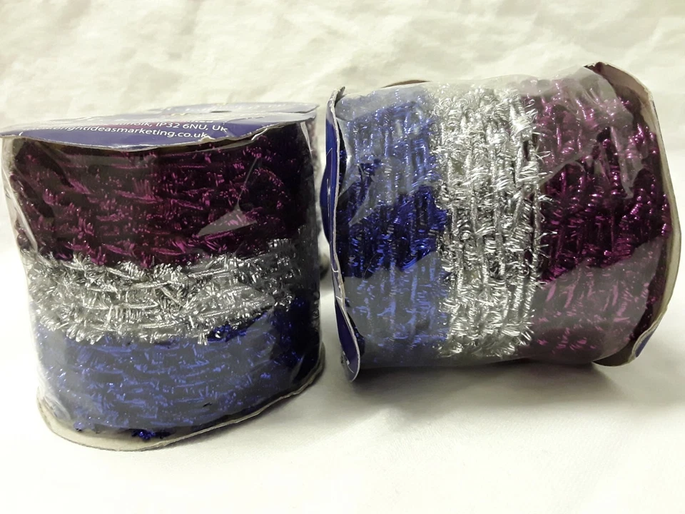 joblot Of 4 Crafting RIBBONS (Metallic Elasticated) 3m assorted Colour Rolls - Image 2 of 4