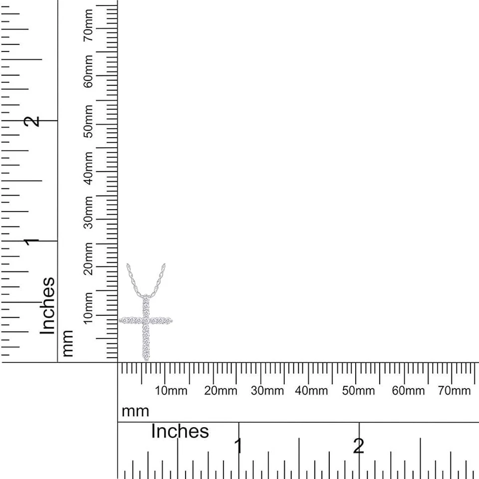 Collar con colgante de cruz de 1/6-1/2 quilates para mujer de diamantes cultivados en laboratorio de oro de 10 quilates y 14 quilates Foto 2 de 4