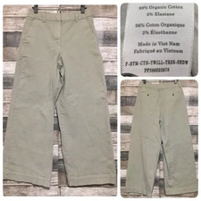 Everlane Twill Wide Leg Pants Women’s 10 Taupe Tan (Inseam 29) Stretch READ
