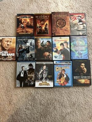 Lot of 14 Full Screen DVDs Troy Austin Powers 007 Tomb Raider Die Hard Haunted