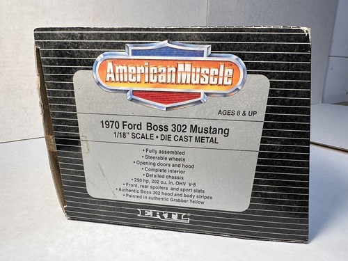 Ertl 1970 Ford Boss 302 Mustang Grabber Yellow (no shaker) 1:18 Diecast #7484 - 第 11/12 張圖片