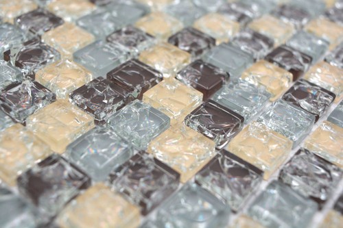Glasmosaik Mosaikfliese Gebrochen Grau Beige Braun - 第 3/7 張圖片