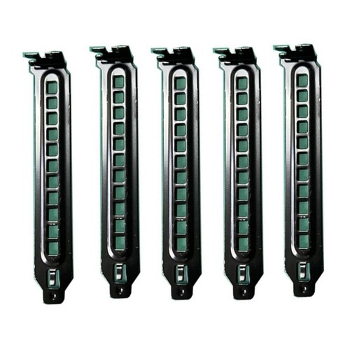5Pcs Black PCI Slot Cover Hard Steel Dust Filter Blanking Plate Vented Slot