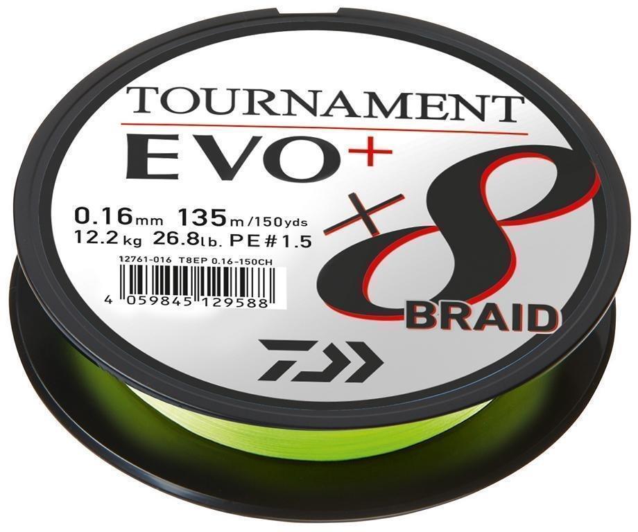 Шнур Daiwa Tournament x8 Braid EVO 010мм 67 кг 135 м Шартрез Гефлохтеновый шнур 10290₽