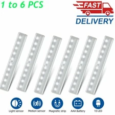 1 to 6 pack 10 LED Motion Sensor Closet Lights Under Cabinet Battery Night Light