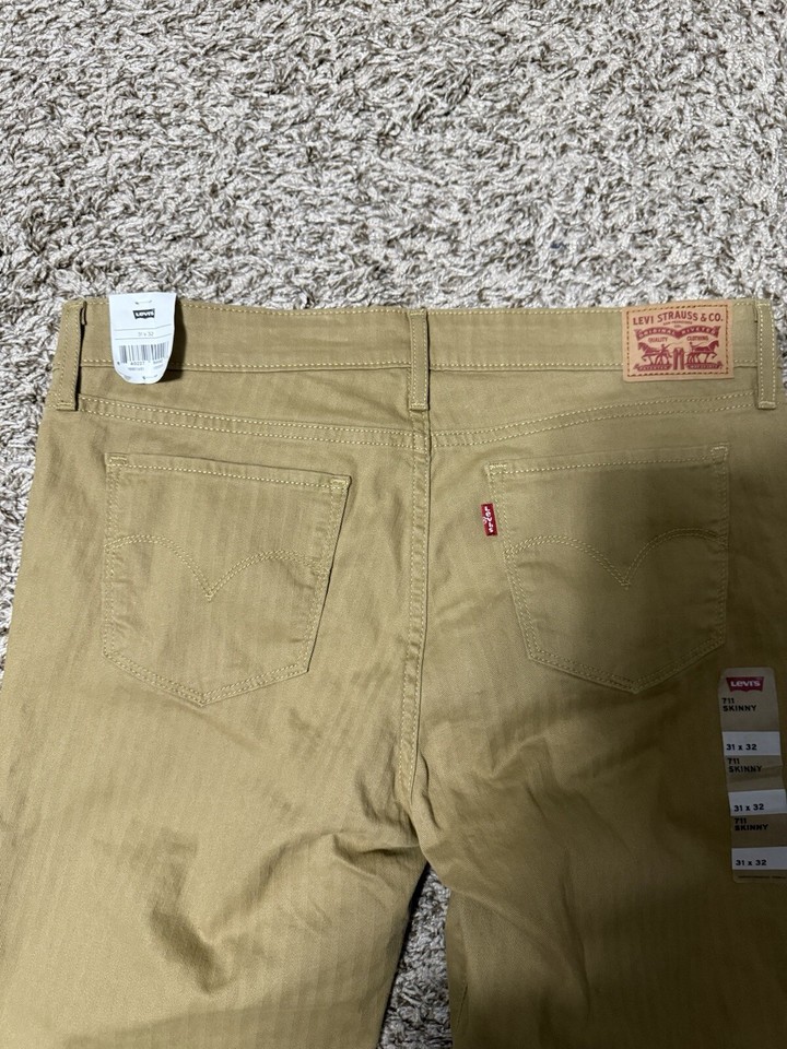 Levi's Jeans Womens 711 Skinny 31x32 Levis Original Style Brown Tan