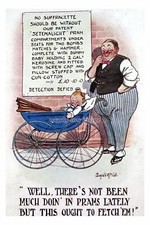 rp13127 - Comic Suffragette - Man and baby in pram - print 6x4