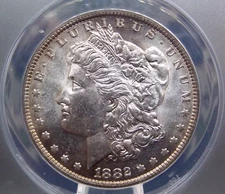 1882 "O/S" Morgan SILVER Dollar $1 ANACS MS61 #621 VAM-4 Unc Top-100 ECC&C, Inc