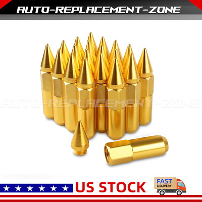 Cap Spiked Racing Wheel Lug Nuts 20x M12 x 1.5mm 60mm Arrow Style&Gold
