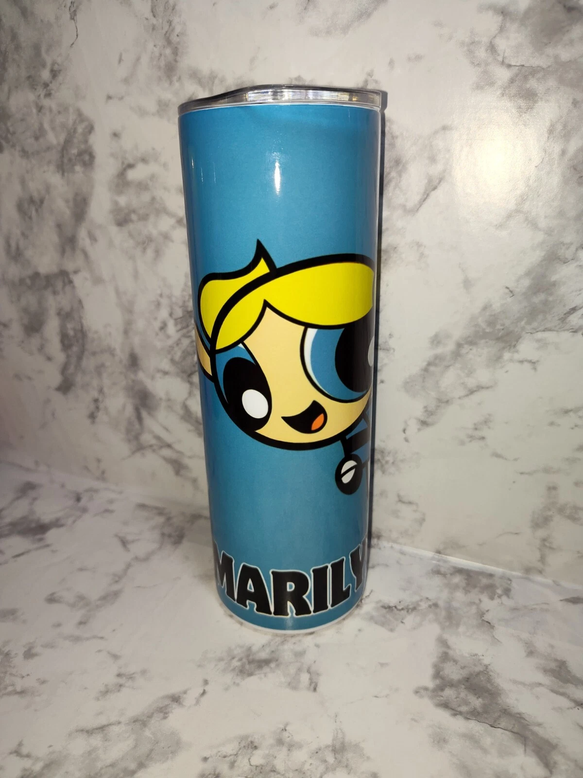 Bubbles Powerpuff Girls Tumbler 20oz Travel Mug Stainless Steel Cup Straw