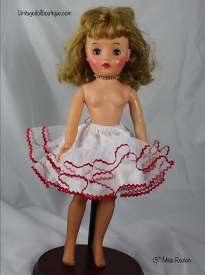 4  White/red Rick Rack Petticoat For 15  Ideal Miss Revlon