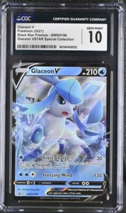 Pokemon 2022 Sword Shield Black Star Promo SWSH196 GLACEON V CGC 10 