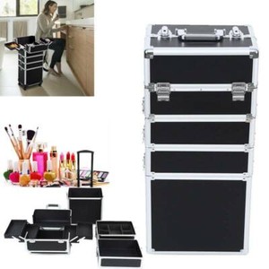 4 en 1 Beauty Case trolley Maletín para maquillaje Estuche de maquillaje  Neceser | eBay