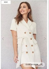 FASHIONNOVA CREAM BLAZER DRESS ‘CELINE’ XS BNWT