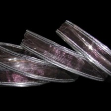 6 Yards Purple Sheer Metallic Silver Edge Wired Ribbon 7/8"W