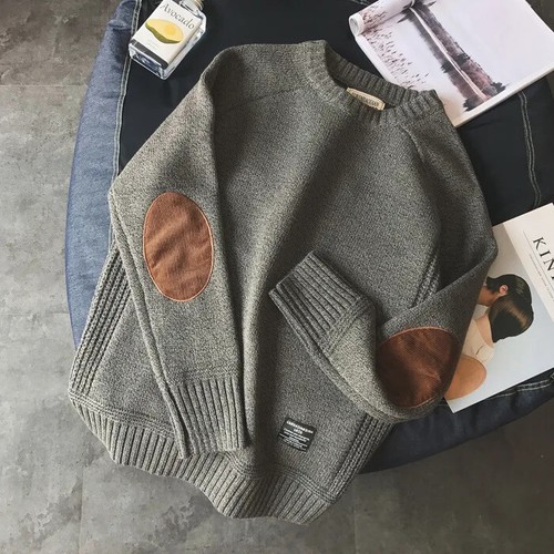 Maglione pullover uomo scollo ad O spesso oversize casual ampio maglia moda autunno - Foto 7 di 28