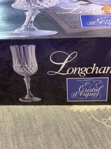 Cristal D'Arques Longchamp 24% Lead Crystal Wine Glasses 5 3/4 Oz Set Of 4 NIB - Picture 7 of 9