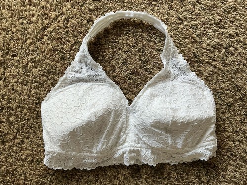 Aerie Bralette Plus Size XXL White Halter Style VGUC Padded