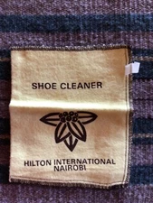 VINTAGE SHOE CLOTH FROM HILTON INTERNATIONAL-NAIROBI