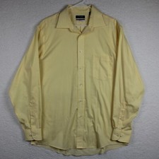 Chaps Mens Non-Iron Dress Shirt Size 16-16 1/2 34-35 Solid Yellow