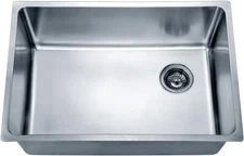 Dawn DSU2517 Undermount Single Bowl Sink Rear Corner Drain, Polished Satin 30"