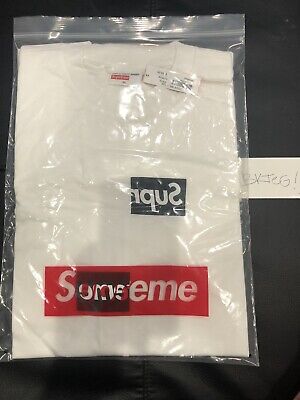Supreme Comme des Garcons SHIRT Split Box Logo Tee White (Size XL 