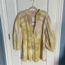 New ZARA Tie Dye Romper Yellow Size L NWT 29070