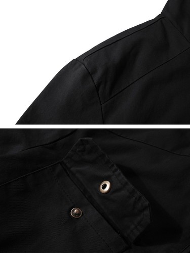 Chaqueta militar ligera de lona de algodón para hombre WenVen abrigo de campo informal de resorte - Imagen 11 de 43
