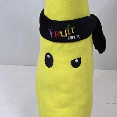 Fruit Ninja Banana Face Plush Toy Ninja Headband Made by Nanco 2011- Ages 3+ EUC