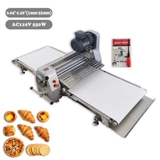 110V 0.04"-1.26" Foldable Puff Pastry Machine Commercial Dough Sheeter 600MM