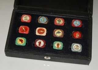 ORIGINAL 1951 TOM CORBETT SPACE CADET KELLOGG'S CEREAL PREMIUM RINGS SET 12 NICE