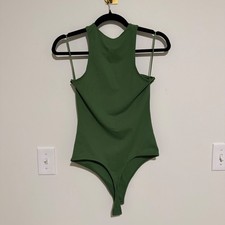 Abercrombie Fitch Soft A F Collection Bodysuit Olive Green Racerback Small