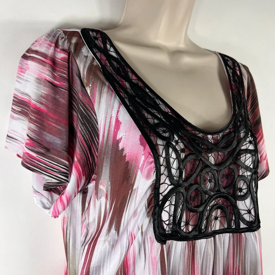 One World Sleep Dress Women's Small Above Knee Short Sleeve Nightgown - Image 4 of 4