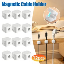 12Pcs Magnetic Cable Clips Cord Holder, Under Desk Cable Management 2026
