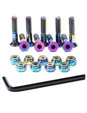 Skateboard Hardware 9PCS Bolts Set Deck Mounting Screws Nuts Hex Key Skate Pa...