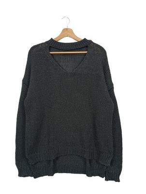 DEELUXE Grobstrickpullover Damen Pullover Gr. DE 42 schwarz Casual-Look