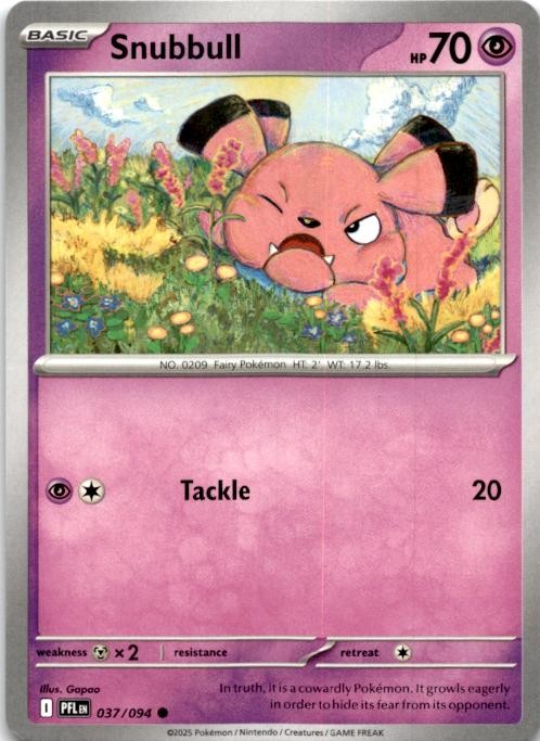 Snubbull 037/094 Common Phantasmal Flames Pokemon Near Mint