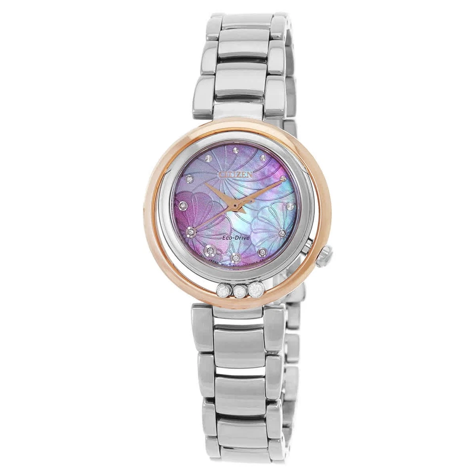 Reloj Citizen L Eco-Drive Diamante Rosa Esfera MOP Damas EM1114-80Y