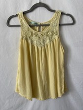 Women s Yellow Lace Babydoll Tanktop Size Small Maurice s Brand Cottage Fairy
