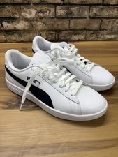 PUMA SMASH V2 MENS SIZE 9.5 LEATHER CLASSIC WHITE  BLACK
