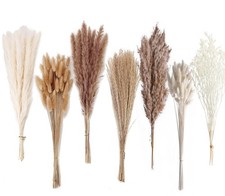 Dried Pampas Grass Decor, 128PCS Pampas Grass with Bunny Tails Dried Flowers,...