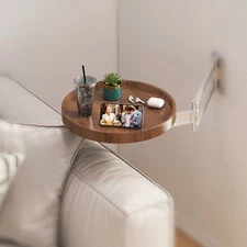 Floating Nightstand Wall Mounted Night Stand Round Side Table Phone Holder US